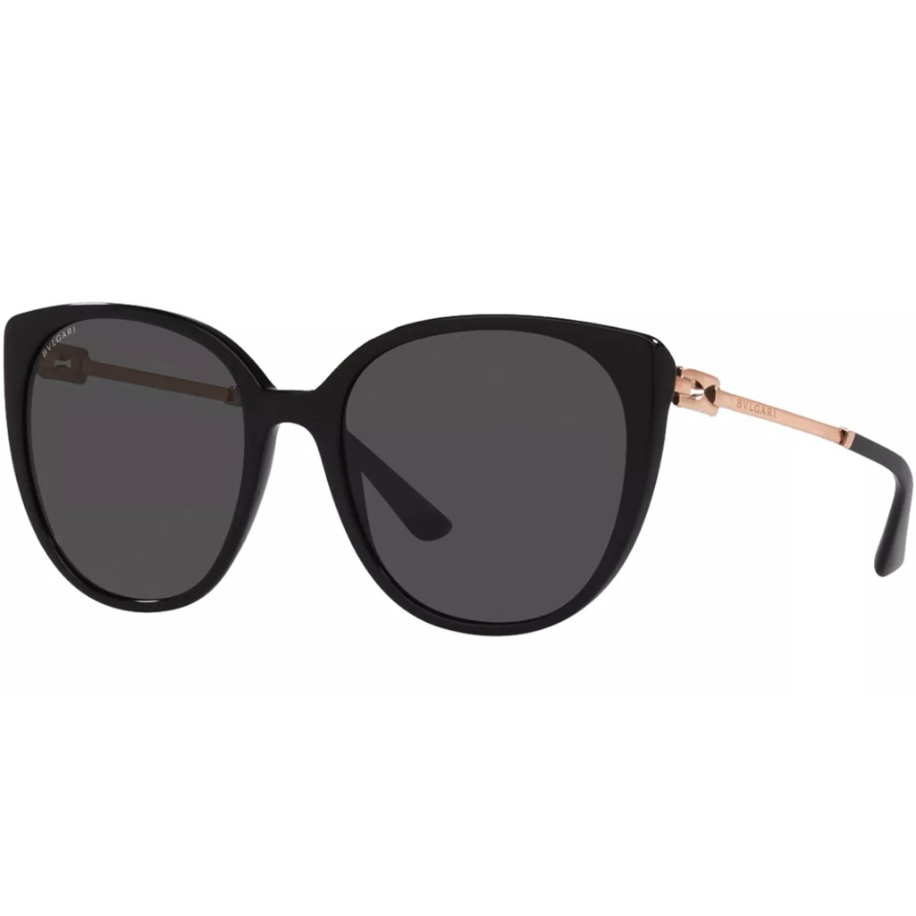 Bvlgari Women's Black Rounded Cat Eye Sunglasses - Italy